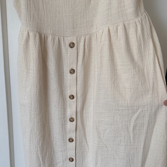 Madewell Cream Midi Dress with Button Detail - Picture 5 of 10